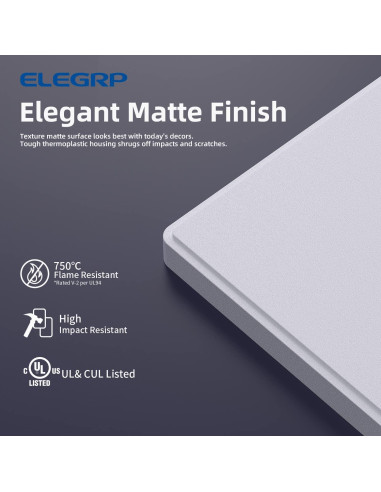 Placas de Pared Decorativas Sin Tornillos ELEGRP 3-Gang Blanco Mate