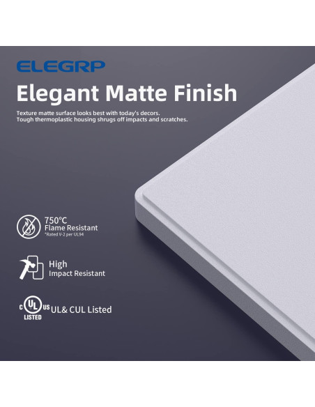 Placas de Pared Decorativas Sin Tornillos ELEGRP 3-Gang Blanco Mate