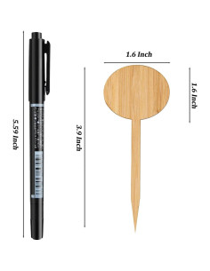 Etiquetas Redondas de Bambú OBTANIM 75 Piezas para Jardín 2