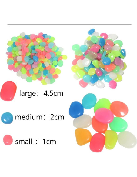 310 Piezas Piedras Brillantes en la Oscuridad Multicolor