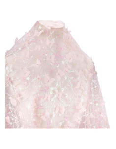 Tela de Malla 3D Mariposa Rosa con Lentejuelas CABODYALS