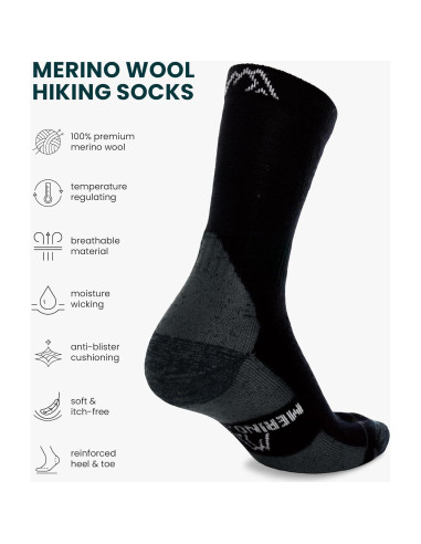 Calcetines de lana Merino.tech unisex 9-12 para clima frío
