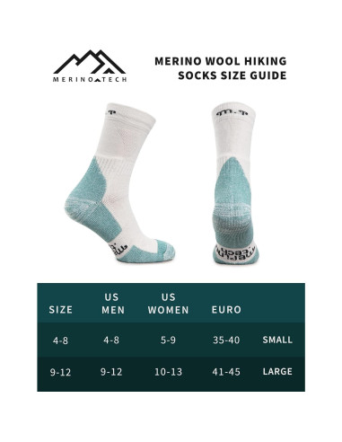 Calcetines de lana Merino.tech unisex 9-12 para clima frío