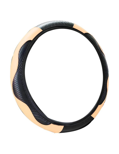 Funda de Volante LoyaForba 35-39 cm PU Cuero Beige Antideslizante