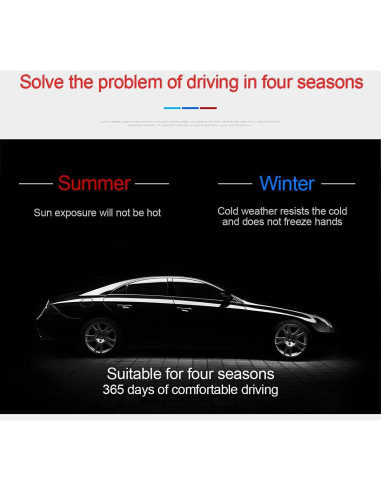 Funda de Volante LoyaForba 35-39 cm PU Cuero Beige Antideslizante