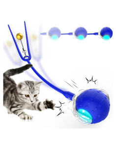 Juguete Interactivo para Gatos LanQmore K1 Azul con Cola Realista