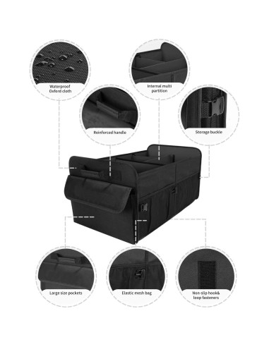 Organizador de Maletero para SUV Genérico 72L Plegable Negro