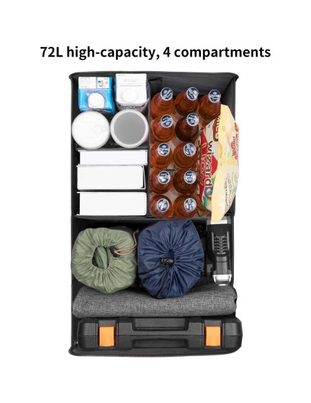 Organizador de Maletero para SUV Genérico 72L Plegable Negro