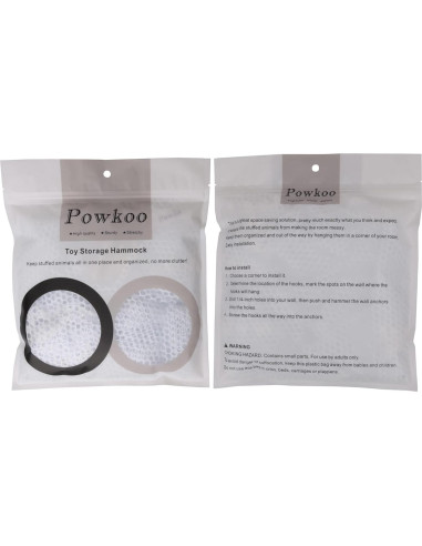 Hamaca de Almacenamiento para Animales de Peluche Powkoo 80x60 cm