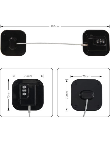 Cerradura de Refrigerador con Combinación Código YX1AQS Negra
