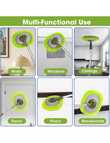 Mop de Pared Hompoem 71" Extensible Verde - Limpiador Multiusos