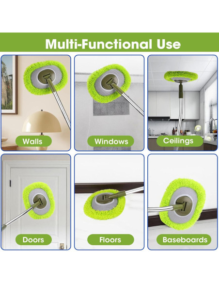 Mop de Pared Hompoem 71" Extensible Verde - Limpiador Multiusos