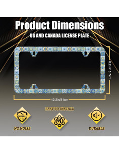 Marco de Placa de Licencia MUAWUOIK Azul Amarillo 31.2x16 cm 2
