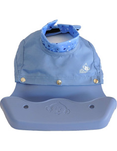Babero Impermeable Philip Bib Azul Bebé - 2 en 1 con Capturador de Silicona 2