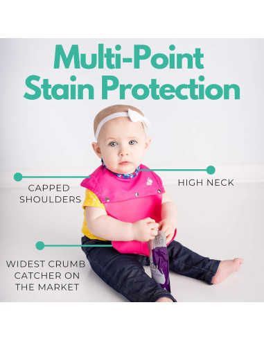 Babero Impermeable Philip Bib Azul Bebé - 2 en 1 con Capturador de Silicona