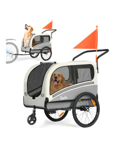 Remolque de bicicleta para perros Sepnine 40 kg gris oscuro