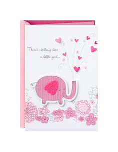 Tarjeta de Baby Shower Hallmark Elefante Rosa 12.7x18.3cm