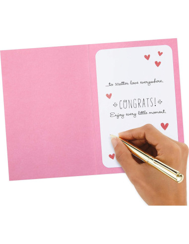 Tarjeta de Baby Shower Hallmark Elefante Rosa 12.7x18.3cm