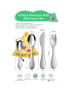 Juego de Cubiertos para Niños EIUBUIE Acero Inoxidable 4 Piezas 2