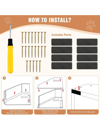 Rampa para Perros VavoPaw de Madera Antideslizante 71x40cm