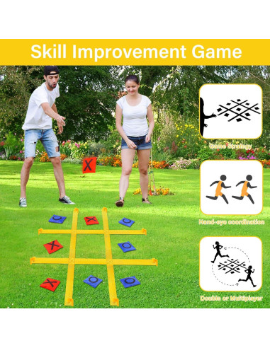 Juego de Tres en Raya Gigante GoBene para Jardín - 10 Bolsas de Frijoles