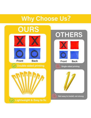 Juego de Tres en Raya Gigante GoBene para Jardín - 10 Bolsas de Frijoles