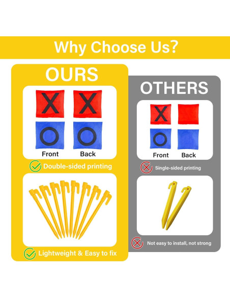 Juego de Tres en Raya Gigante GoBene para Jardín - 10 Bolsas de Frijoles