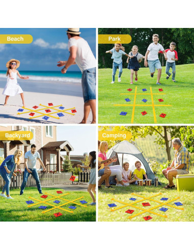 Juego de Tres en Raya Gigante GoBene para Jardín - 10 Bolsas de Frijoles