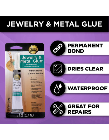 Pegamento para Joyería y Metal Aleene's 21709, 20 g - Adhesivo Impermeable