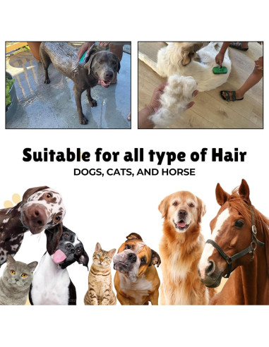 Set de Acicalamiento para Mascotas ENUKYCOM - Cepillo Slicker Autolimpiante y Baño de Silicona