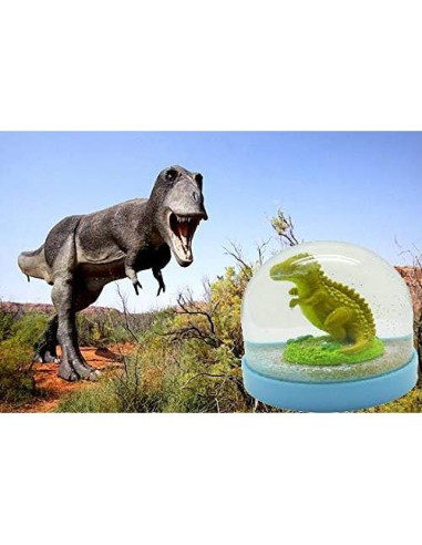 Globo de Nieve Mini Dinosaurio Lightahead con Base Azul 8.6cm