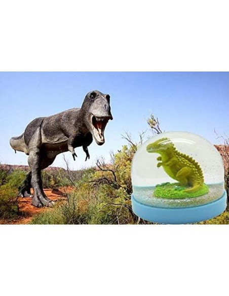 Globo de Nieve Mini Dinosaurio Lightahead con Base Azul 8.6cm