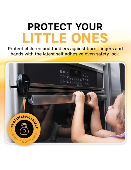 BeeGo Cerradura de Seguridad para Horno Negro - Adhesivo 3M VHB