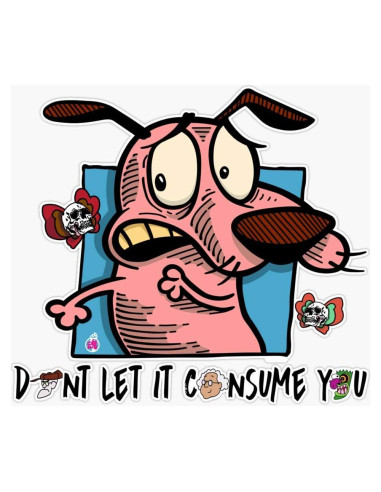 Calcomanía Courage El Perro Cobarde 5" Vinilo Impermeable