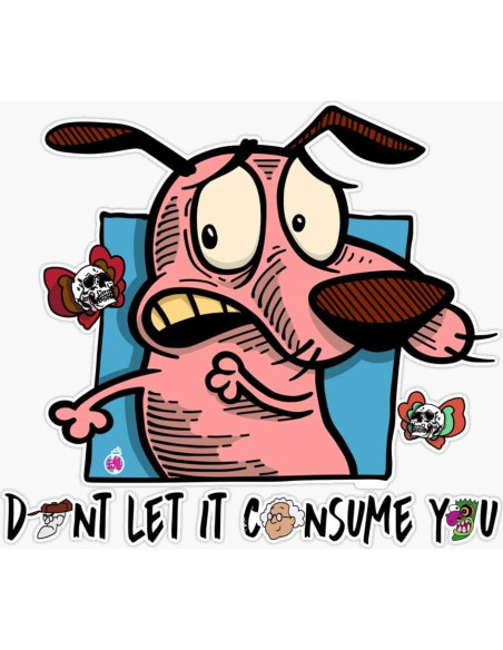 Calcomanía Courage El Perro Cobarde 5" Vinilo Impermeable