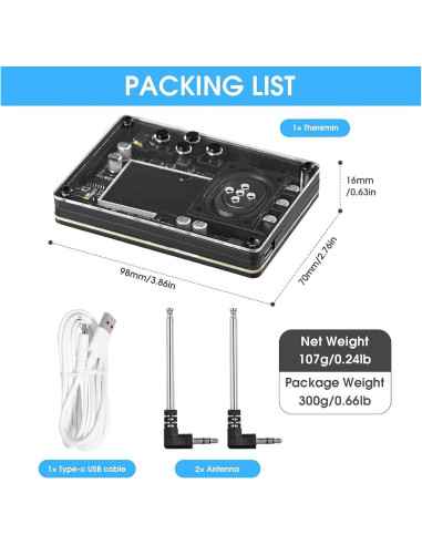 Theremin Portátil Hilitand Mini 20 Instrumentos 70 Tonos