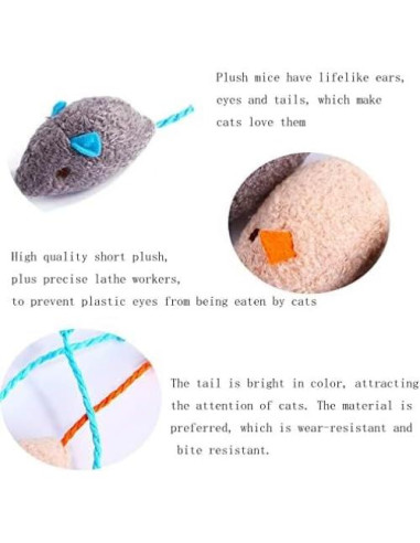 Juguete Interactivo para Gatos MEETCARE Ratón de Peluche