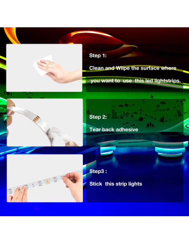 Tira LED RGB 6m DAYBETTER con control remoto 20 colores