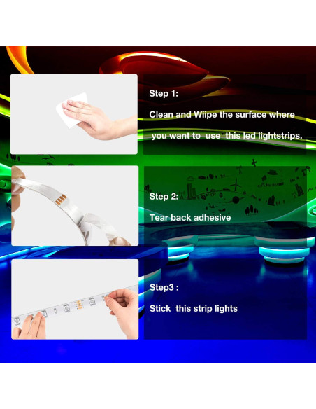 Tira LED RGB 6m DAYBETTER con control remoto 20 colores