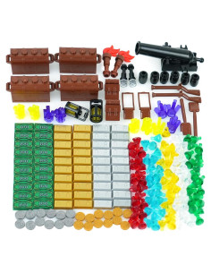 Cofre del Tesoro Pirata BroTex 215 Piezas Juguete de Bloques