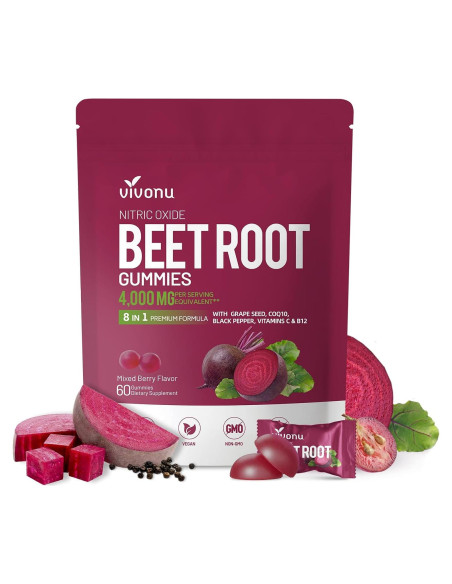 Suplemento de Energía VivoNu Super Beetroot 60 gomitas