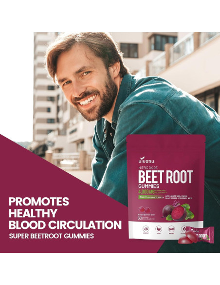 Suplemento de Energía VivoNu Super Beetroot 60 gomitas
