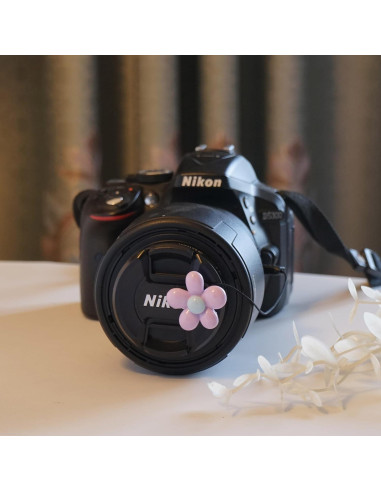Protector de tapa de lente en forma de flor QBCL para Canon Nikon Sony