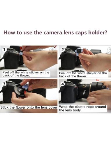 Protector de tapa de lente en forma de flor QBCL para Canon Nikon Sony