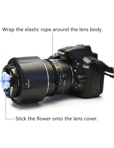 Protector de tapa de lente en forma de flor QBCL para Canon Nikon Sony
