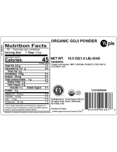 Polvo de Baya de Goji Orgánico Yupik 453g - Superalimento 2