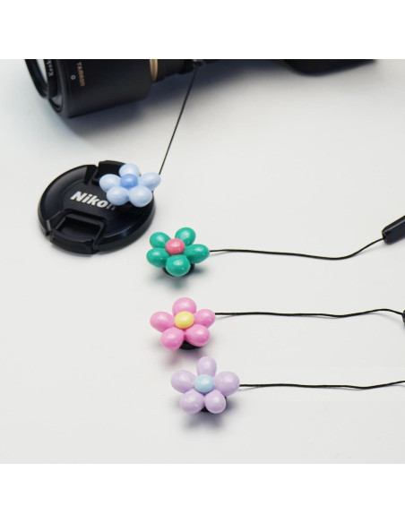 Protector de tapa de lente en forma de flor QBCL para Canon Nikon Sony