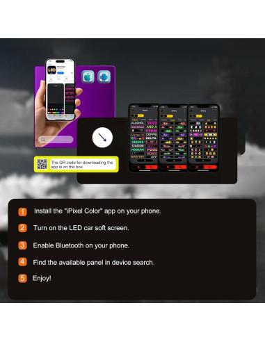 Cartel LED Gukire HCY 16x64 Flexible RGB Control APP