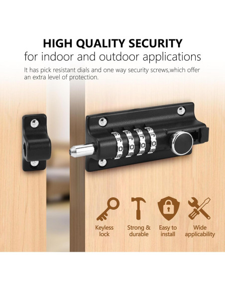 Cerrojo de Combinación Kitmose IVUS000763 Resistente al Óxido