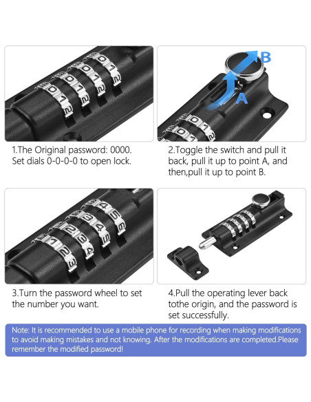 Cerrojo de Combinación Kitmose IVUS000763 Resistente al Óxido